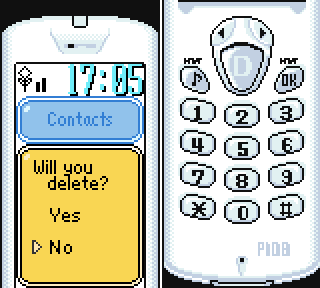 Contact deletion screen before reorganization
